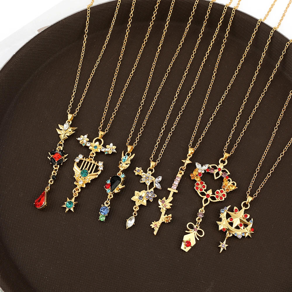 Neue Anime Genshin Impact Anhänger Halskette Für Frauen Trendy Schmuck Zirkon Schlüsselbein Kette Kazuha Tartaglia Venti Cosplay Halskette