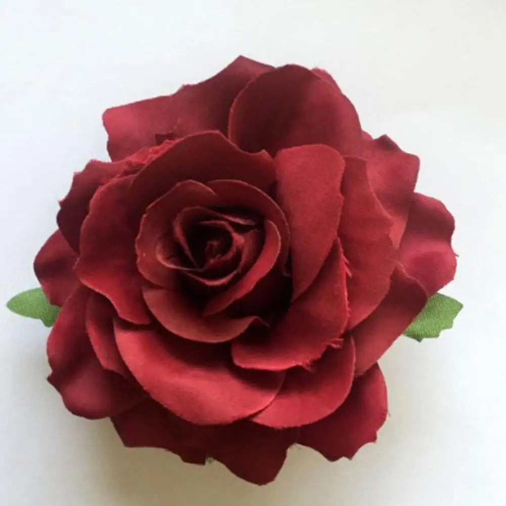 Flamenco Blumen Für Haar DIY Kopfschmuck Für Braut Beflockung Tuch Rote Rose Blume Haarnadel Haar Clip Party Haar Zubehör