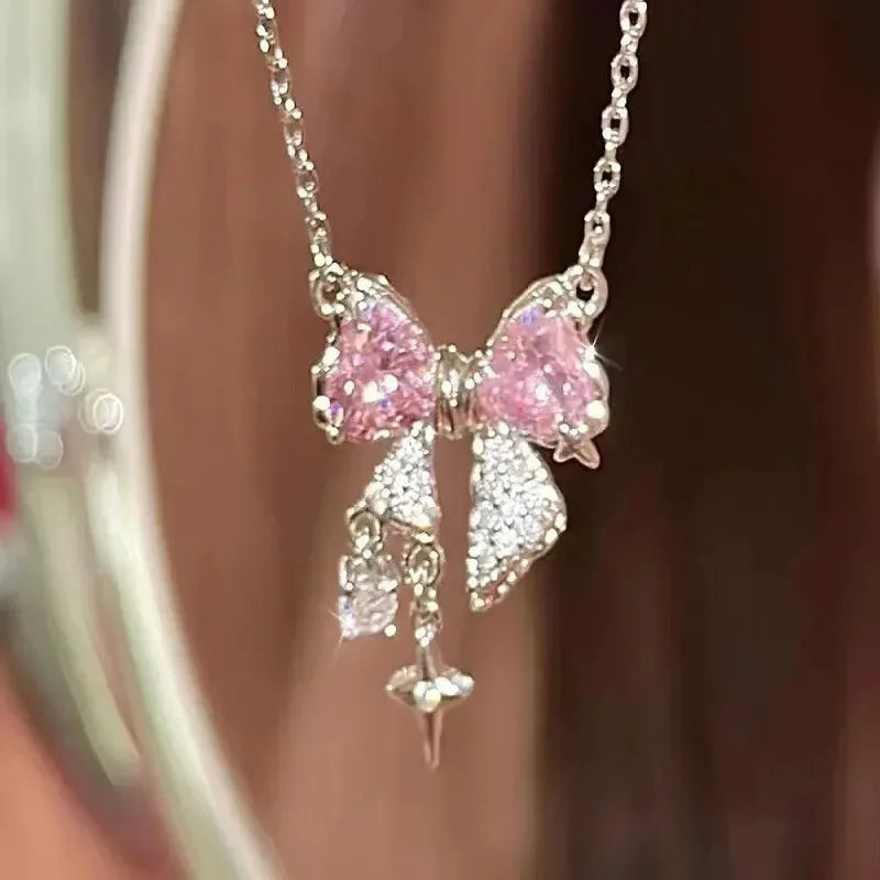 Glänzende weiße Schleife-Ringe für Damen und Mädchen, koreanischer exquisiter Schmuck, offener Ring mit glänzender Fliege, Zirkon, für Party-Liebhaber-Geschenke