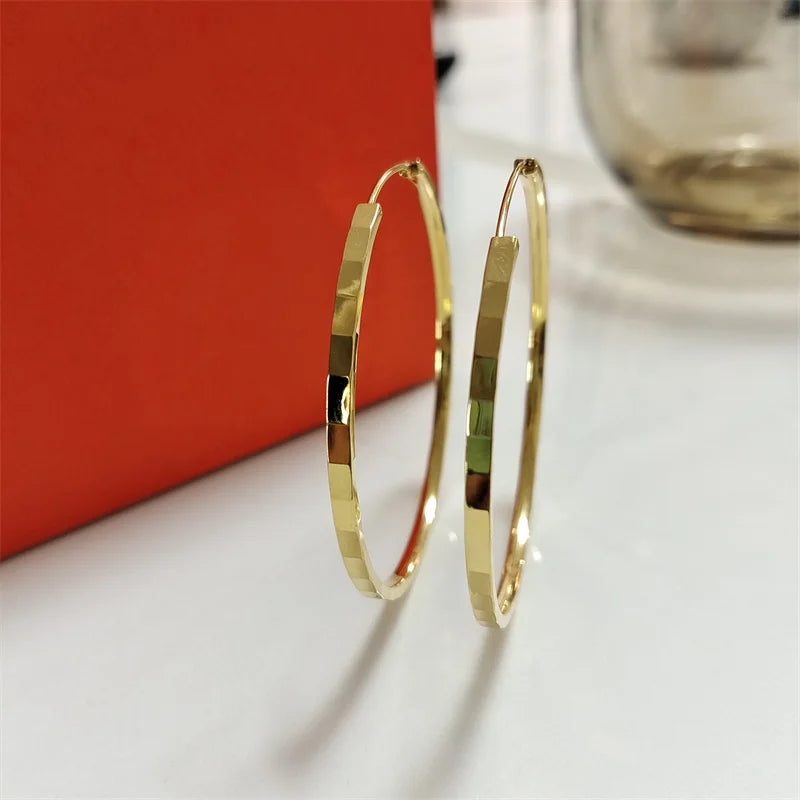 Senlissi – Neue modische 18 Karat vergoldete Creolen für Damen, 925er-Sterlingsilber, 2,0 mm, modischer Ohrring, Canke Jakado Kanao, 3/4/5/6 cm