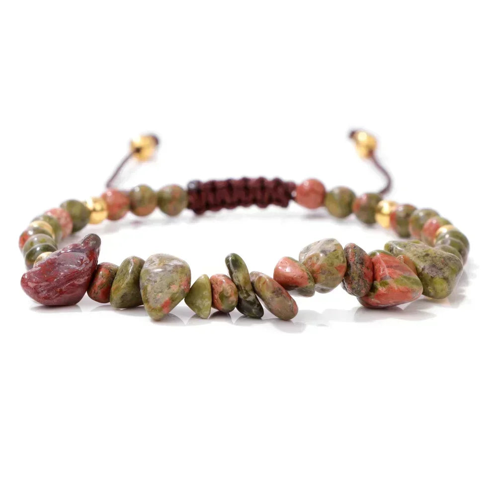 Unregelmäßige Natursteinperlen handgewebtes Armband Damen Kies geometrische Kunst Retro einfache verstellbare Armband Zubehör