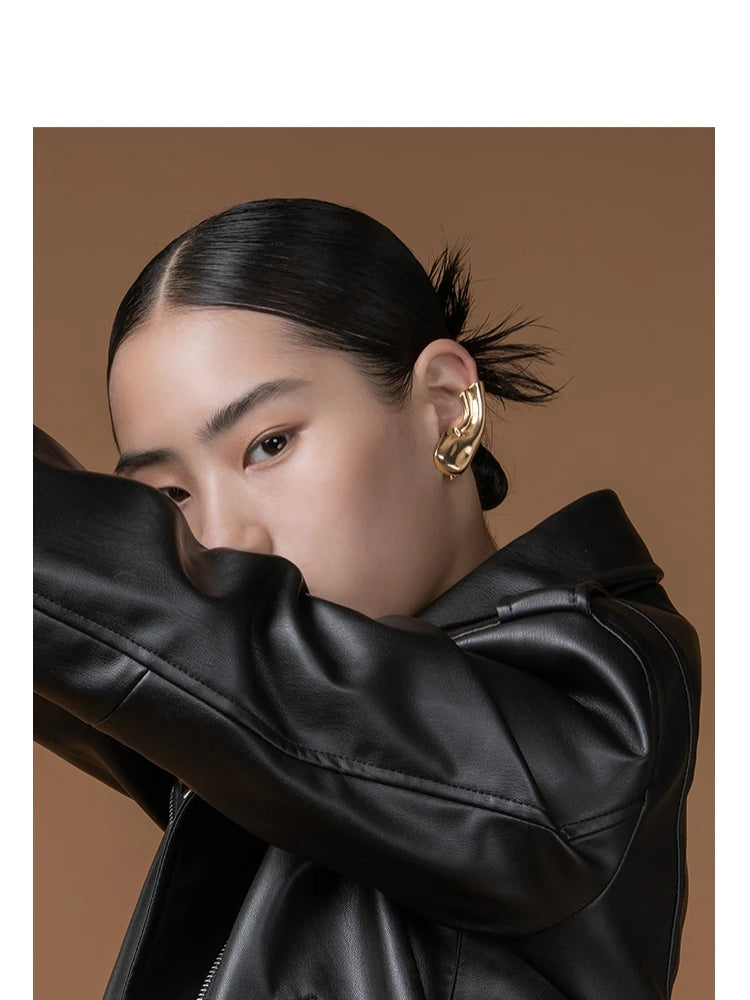 Punk Vintage Halbe Ohr Kontur Metall Ohr Clip Stud Ohrringe Für Frauen mädchen Ohr Knochen Clip Mode Ohrring Schmuck Geschenk