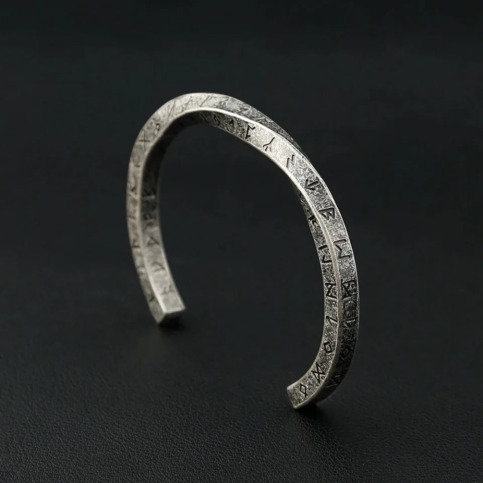 Nordic Vikings Twist Manschette Armband Punk Mode Edelstahl Viking Brief Armreifen Für Männer Vintage Partei Schmuck Dropshipping