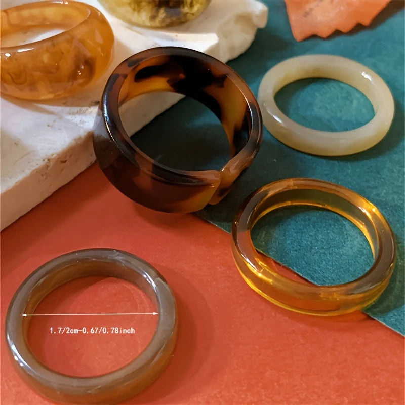 7-teiliges Set mit unregelmäßig gestapelten Retro-Leopardenmuster-Ringen für Damen mit einzigartigem Persönlichkeitsdesign, geeignet für den täglichen Party-GIF