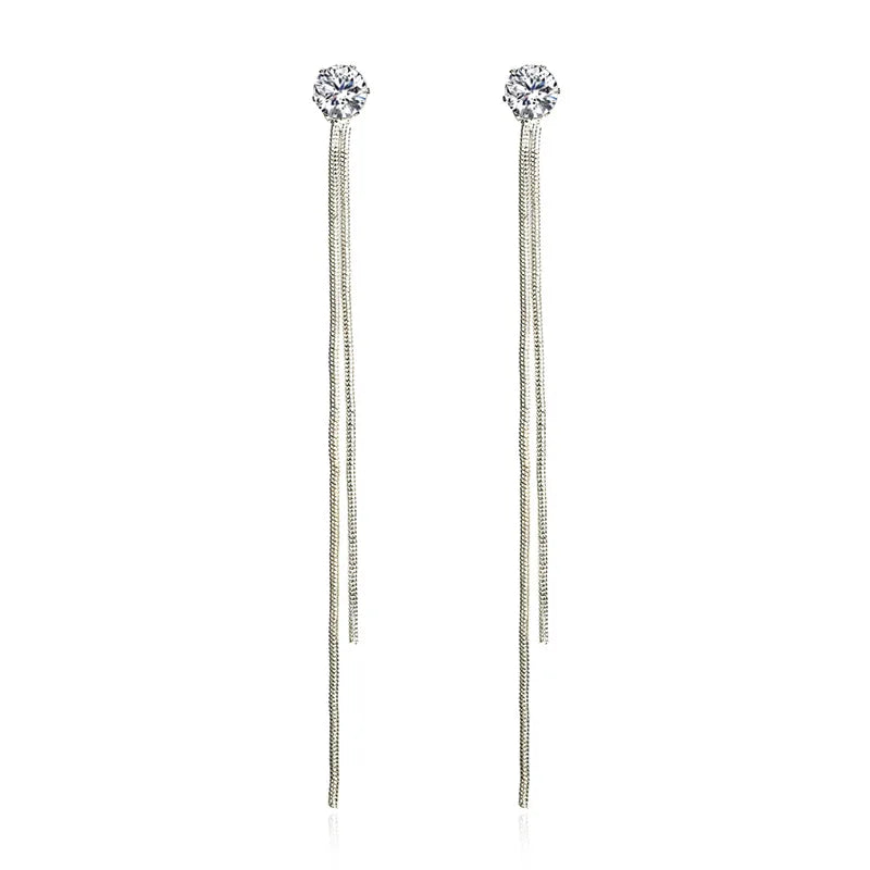 Mode Kristall Lange Quaste Baumeln Ohrringe für Frauen Elegante Temperament Tropfen Ohrring Trend Schmuck Geschenk Mehrere tragen methode