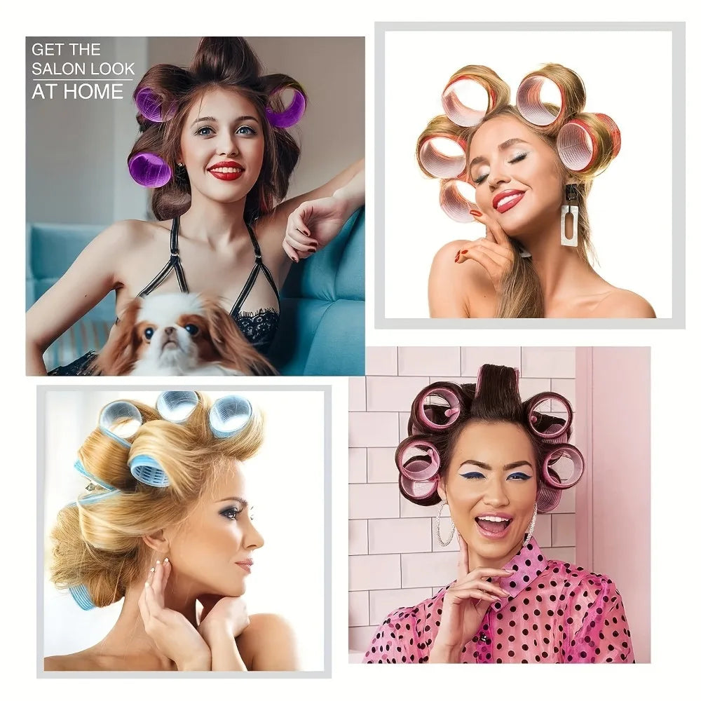 30 Stück/Set Heatless Hair Styling Kit Selbstgriff-Rollen mit 18 Lockenwicklern und 12 Clips für DIY-Haarstyling, einfach zu bedienen