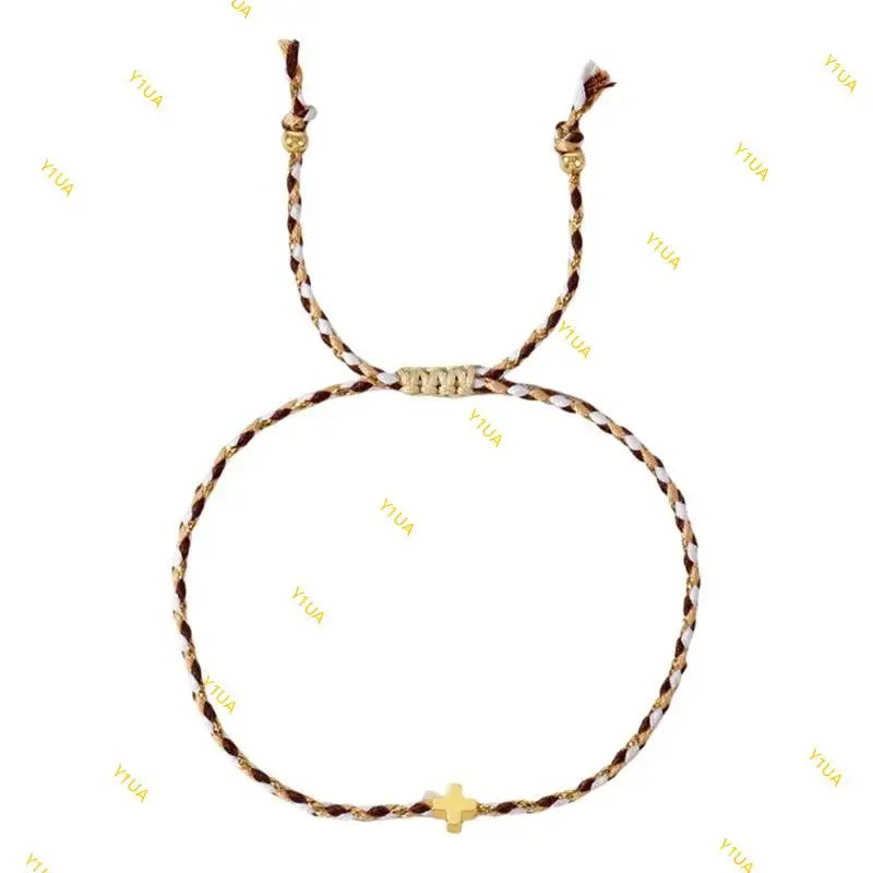 Y1ua Mehrzweck vier Farbwatte -Baumwollseilkreuze Armband für Männer und Frauen tragen