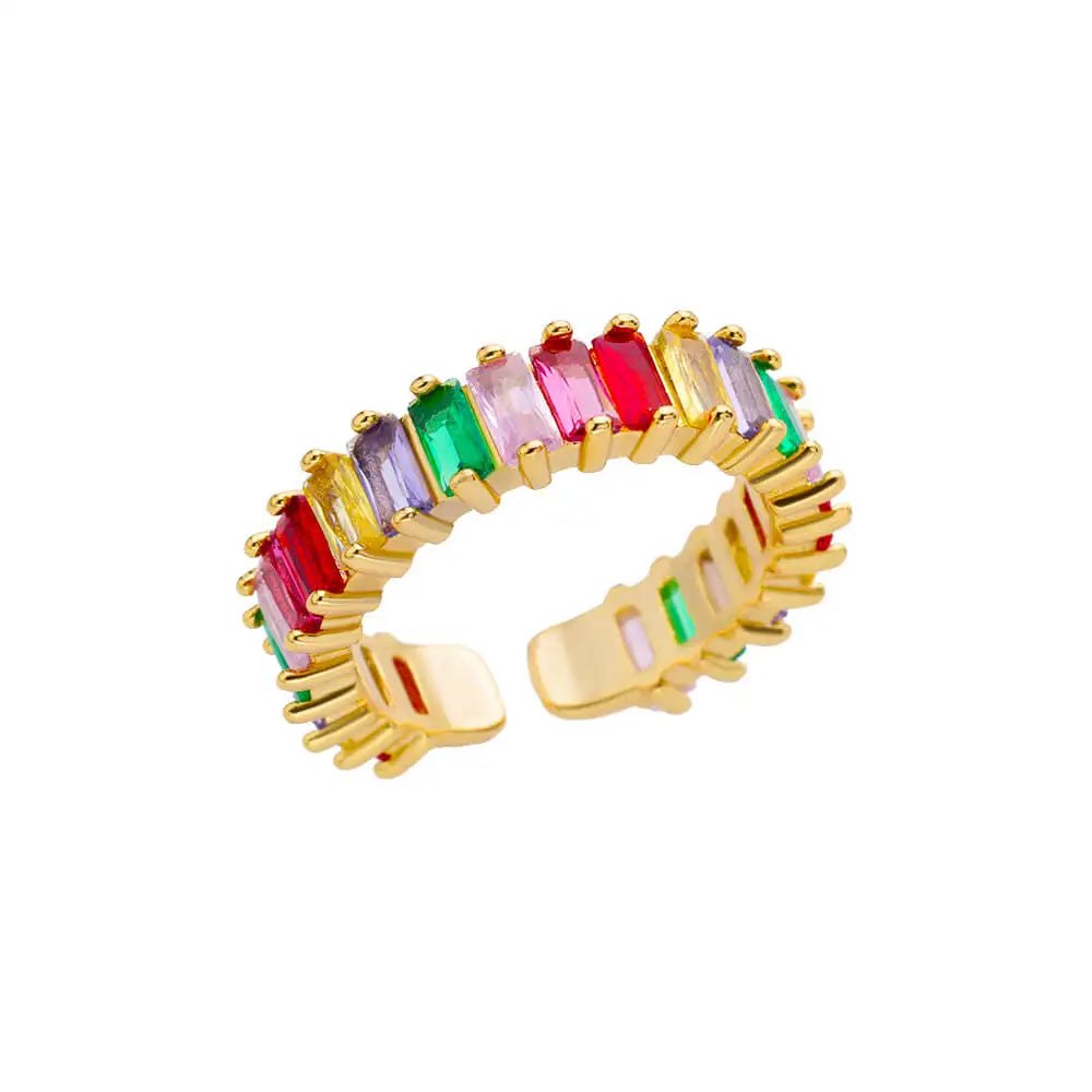 Farbige Kubikzircon Quadrat Ringe Für Frauen Männer Edelstahl Gold Farbe Kristall Hochzeit Ring Luxus Schmuck Geschenk bague femme