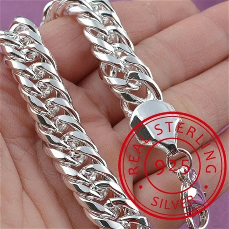 Feines 925er-Sterlingsilber, edle, schöne Kette, solides Armband für Damen und Herren, Charms, Party-Geschenk, Hochzeit, Modeschmuck, heißes Modell