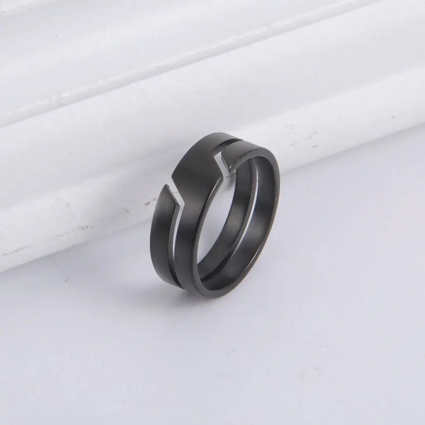 Unift Einfache Mode Finger Ring für Frauen Edelstahl Paar Ringe Männer Schwarz Farbe Klassische Party Hochzeit Band Schmuck Geschenk