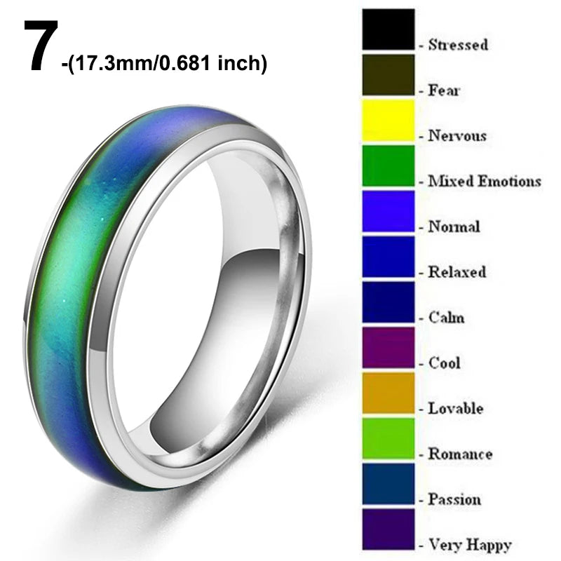 1pc Edelstahl Stimmung Ring Ändern Farbe Ringe Emotion Gefühl Temperatur Ring Für Frauen Männer Paare Ringe Modeschmuck