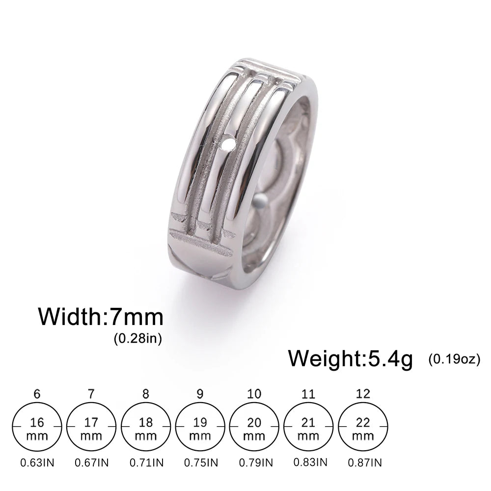 Teamer Amulett Atlantis Ring Edelstahl Breite Mode Minimalistische Ringe für Männer Frauen Paar Hochzeitstag Schmuck Geschenk