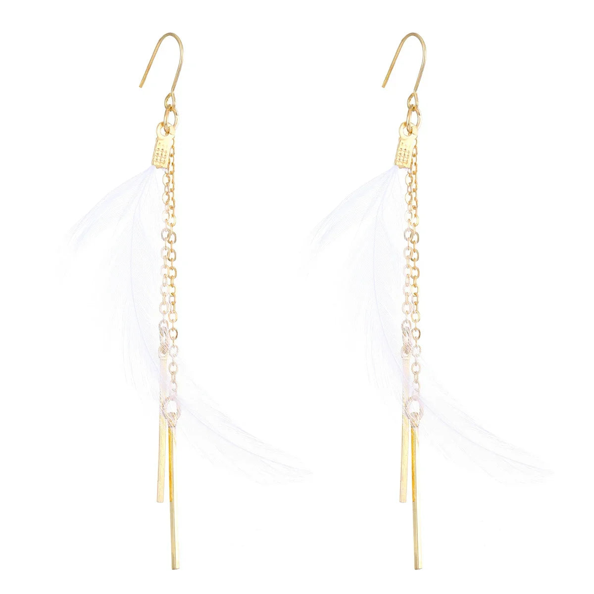 Neue europäische und amerikanische Retro-Mode kreatives Design Feder ohrringe exquisite Quasten ohrringe als Schmuck geschenk für Freunde