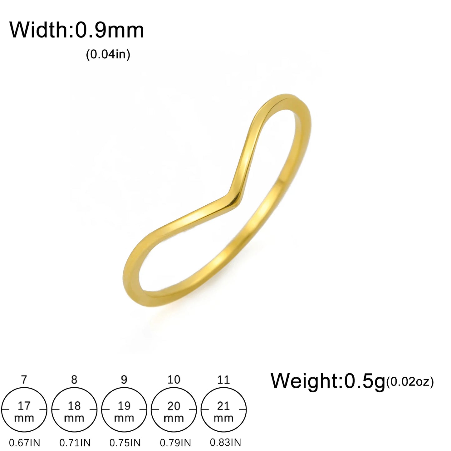 Lucktune Mode Einfacher Wellenring Edelstahl Damen Geometrische Linie Fingerringe Hochzeit Schmuck Geschenk für Liebhaber Paar Neu