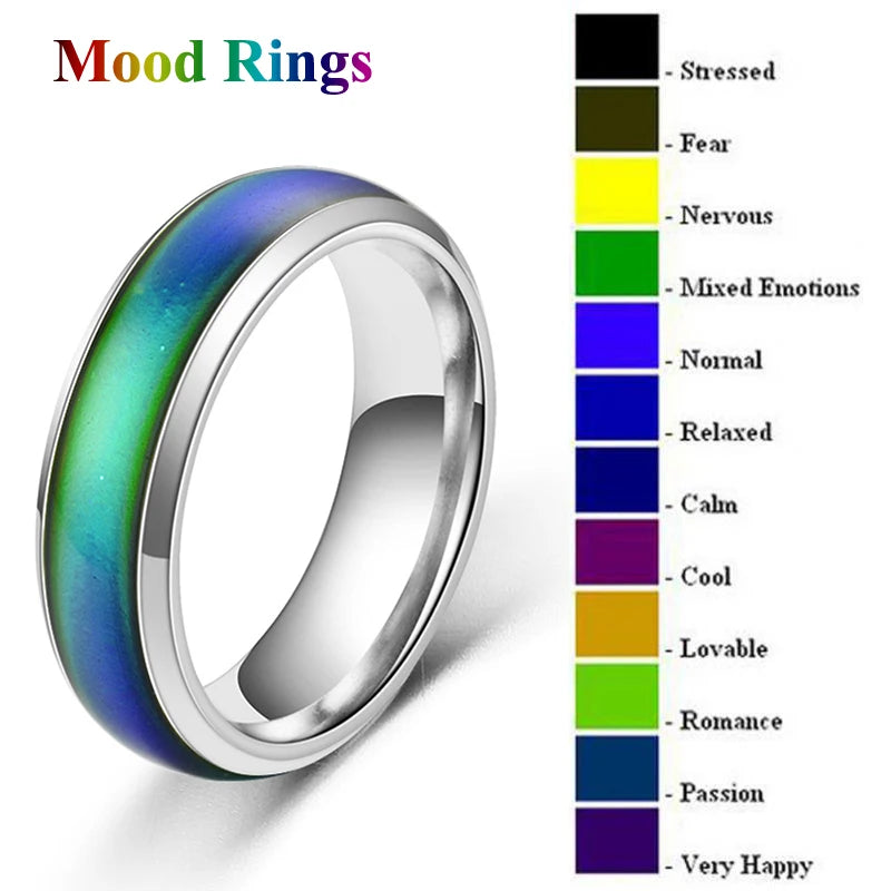 1pc Edelstahl Stimmung Ring Ändern Farbe Ringe Emotion Gefühl Temperatur Ring Für Frauen Männer Paare Ringe Modeschmuck