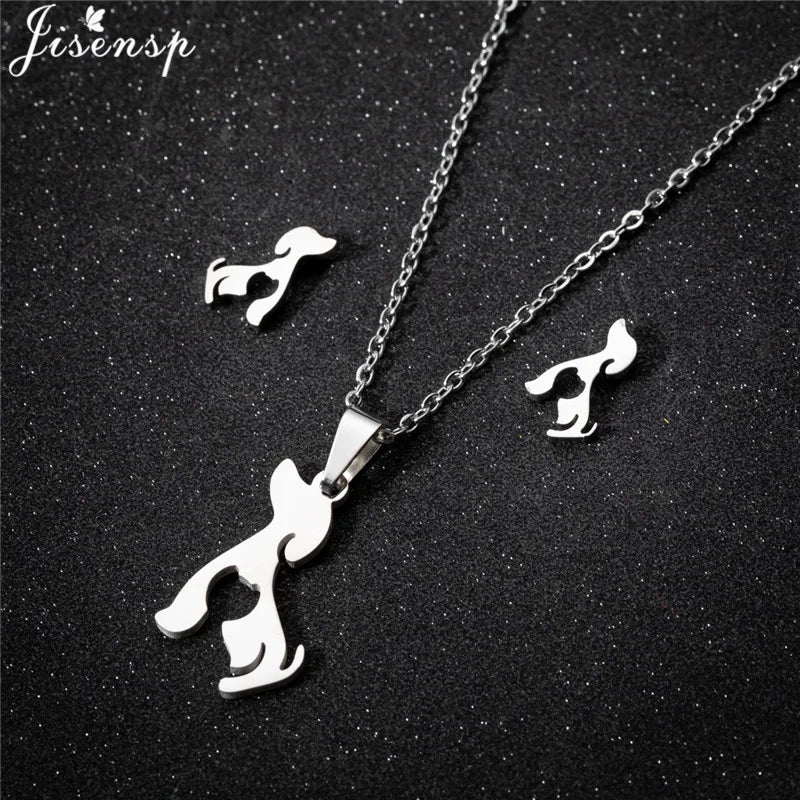 Edelstahl Kolibri Schmetterling Halskette Ohrringe Mode Kleine Vögel Schmuck Sets für Frauen Mädchen Valentinstag Geschenk