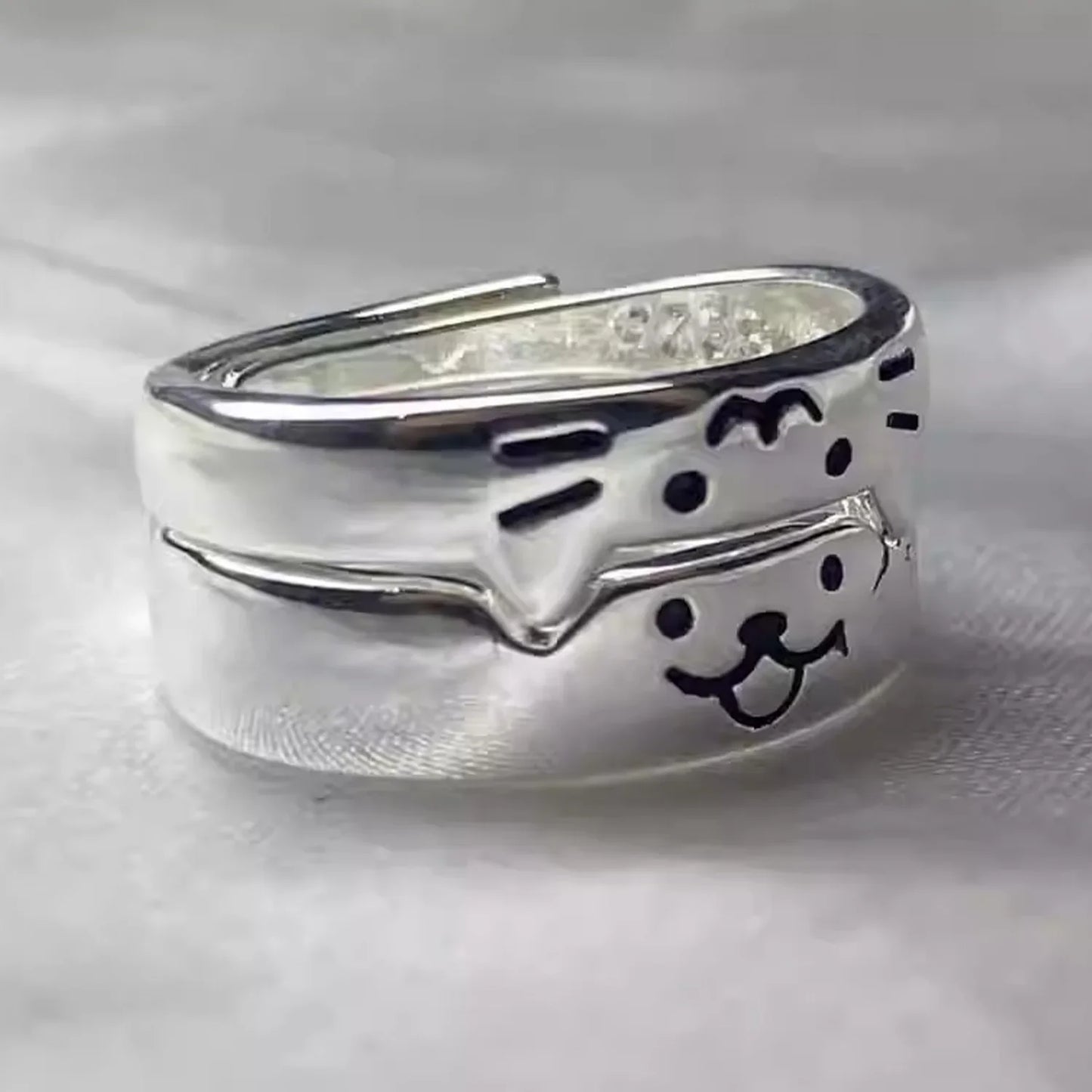 1/2 stücke Neue Reizende Katze Hund Tier Paar Ring für Paar Handgemachte Öffnung Einstellbare Ringe Valentinstag Ringe mode Schmuck