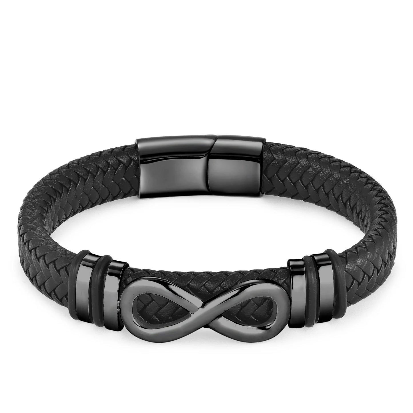 Klassisches Edelstahl-Lederarmband für Herren, Kettenarmband, Business-Charm, Schmuckzubehör für Papa und Freund