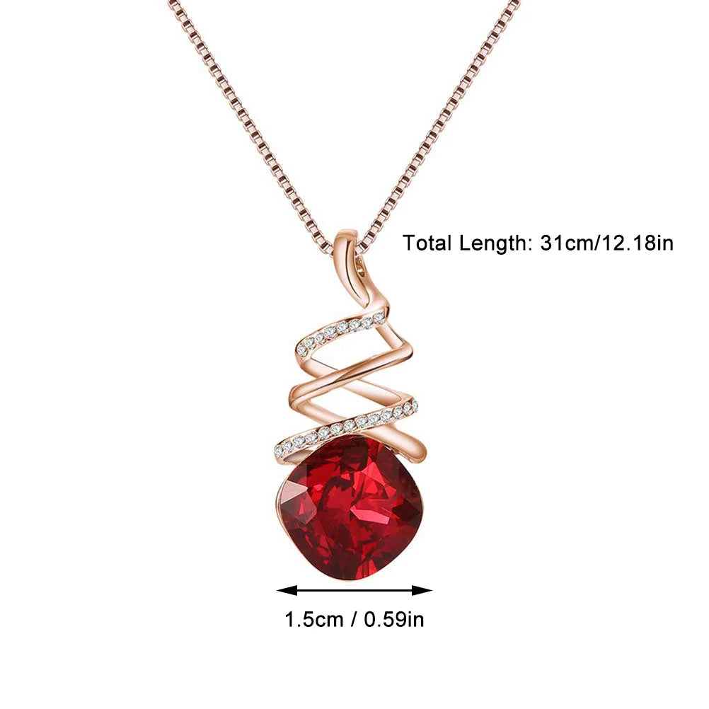 1 Satz Halsband-Halsketten-Ohrring-Set, rot, baumelnd, Strass, Damenschmuck, Modeaccessoires, Geschenk, stilvolles Design, hochwertiges Material