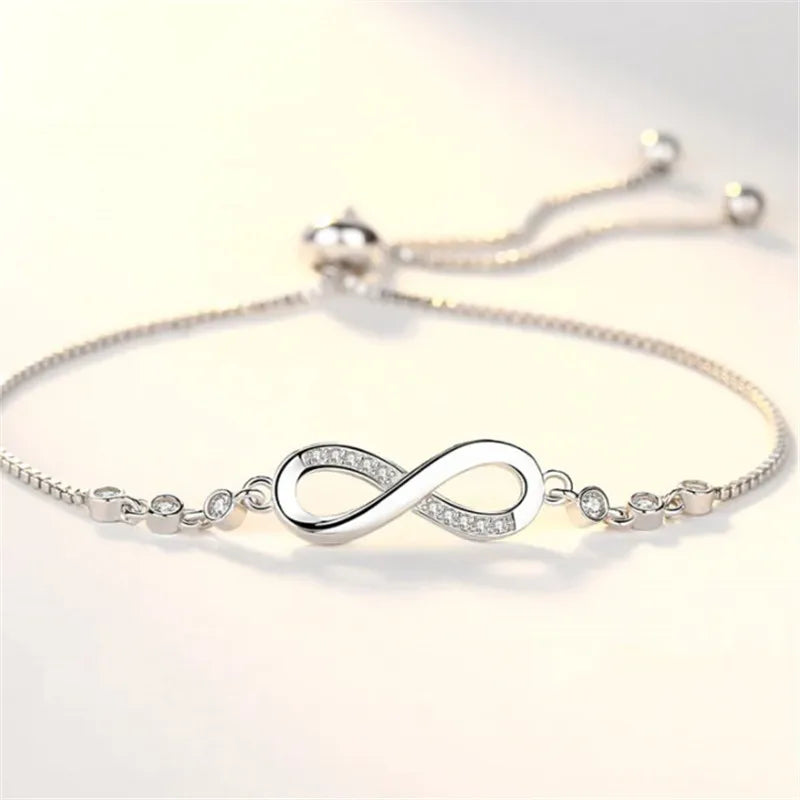 Neue feine 925er-Sterlingsilber-Armbänder mit hübschen Kristallen für Damen, Modeschmuck, Party, Hochzeit, Accessoires, Valentinstagsgeschenke