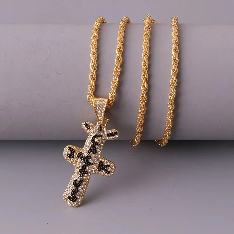 Persönlichkeit Punk Trendy Coole Gothic Holz Kreuz Anhänger Halskette für Frauen Männer Vintage Hip Hop Y2k Halskette Partei Schmuck Geschenk