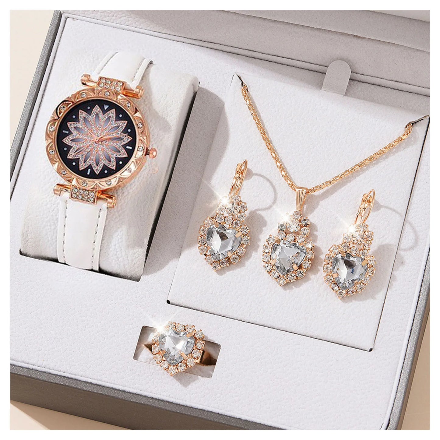 Uhren setzt Geschenke für Frauen Kristall bling Armbanduhr Schmuck Kit Geschenk für Mutter Frau Freundin
