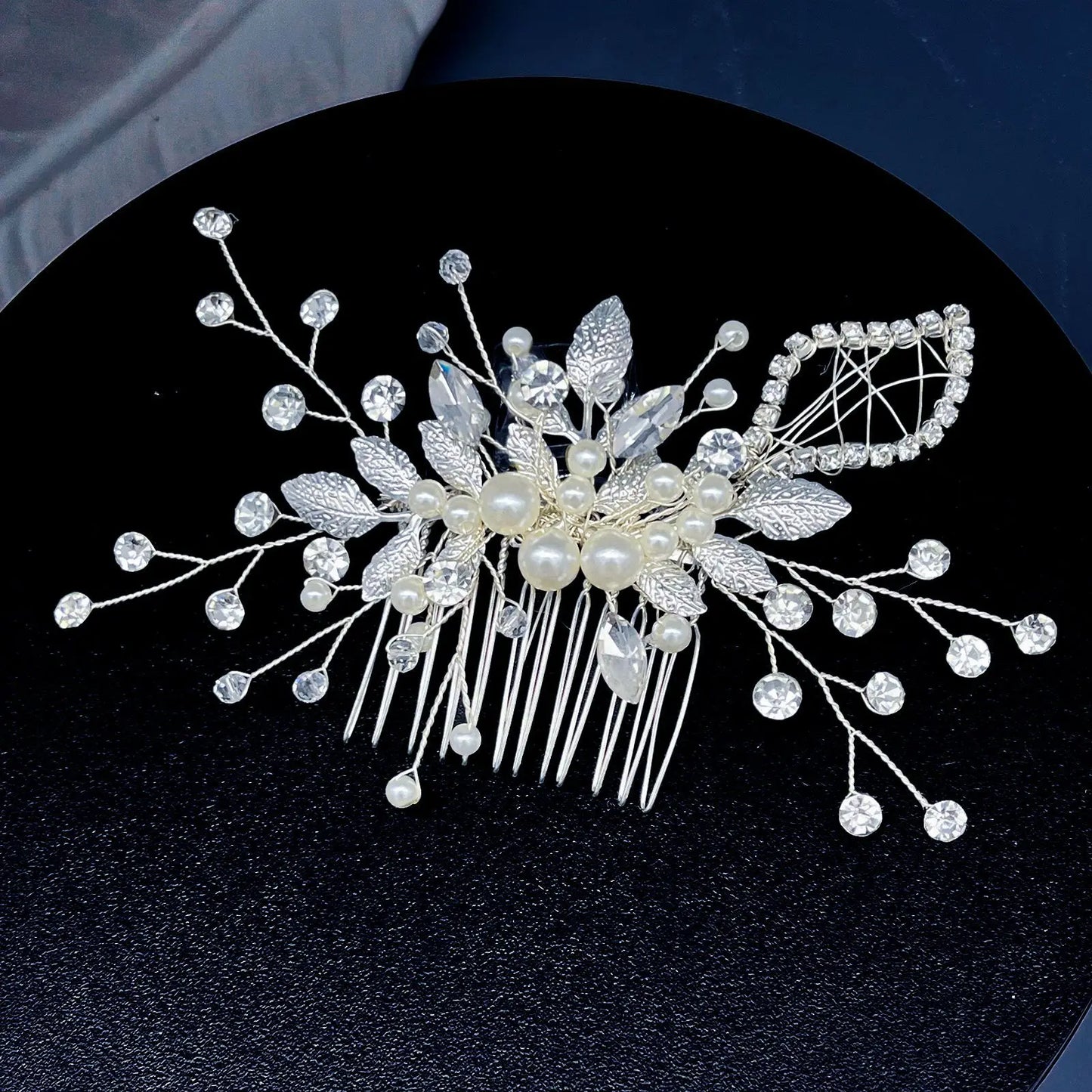 A499 Silber Gold Farbe Haar Kamm Kristall Hochzeit Kopf Stück Braut Kopfbedeckungen Frauen Haar Zubehör Party Pin Clip Prom Stirnband