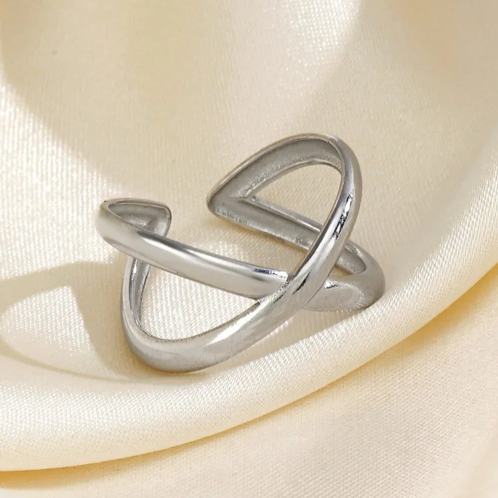 LATS Edelstahl-Ringe in Goldfarbe für Damen und Herren, 2024, farbecht, beliebt, Party, personalisierbar, übertriebener Charms, Schmuck, Geschenke