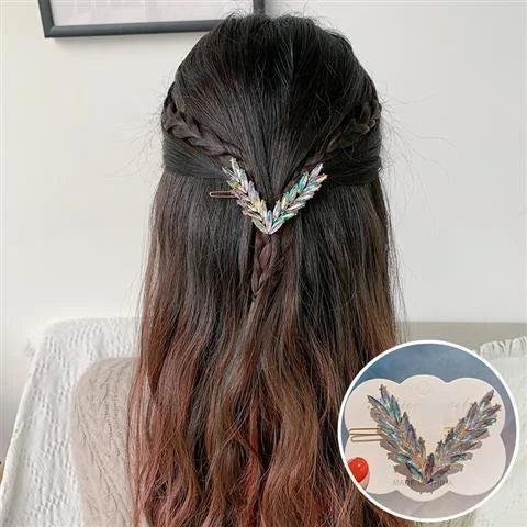 Luxus Glänzende Kristall Haar Clip Für Frauen Koreanische V Form Schnalle Haarnadeln Mädchen Haar Zubehör Headwear Mode Ornamente Geschenk