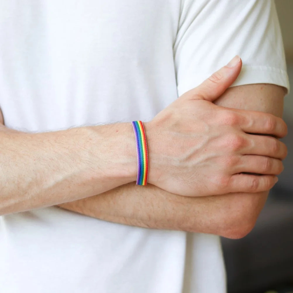 2 Stück Rainbow Pride Armband Armband Seil gewebt Freundschaft für Männer LGBTQ Ursache Unterstützung Partys Unisex Trendy