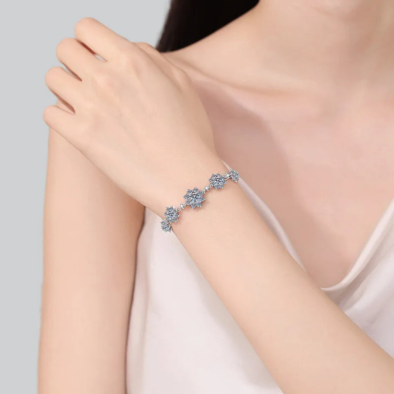 VVS D Farbe 3EX Cut Runde Moissanit Diamant Armband für Frauen Hochzeit Armband GRA Zertifizierter 925 Sterling Silber Schmuck