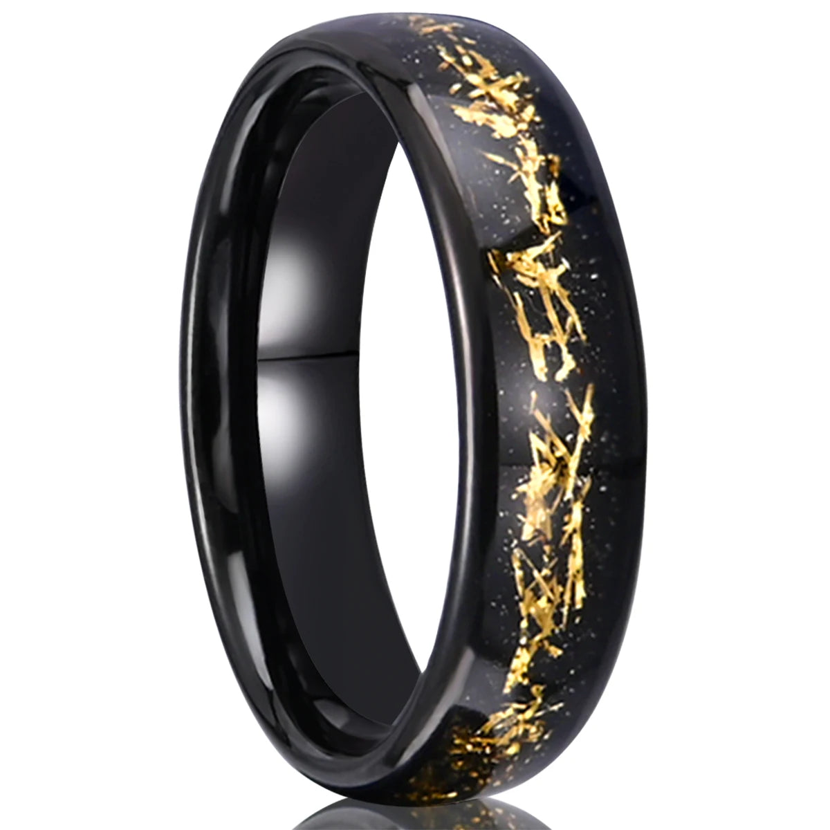Wolfram karbid Meteorit Galaxie Ring, schwarz 6mm Herrenmode Luxus bequeme Ehering Jubiläums geschenk für Paare