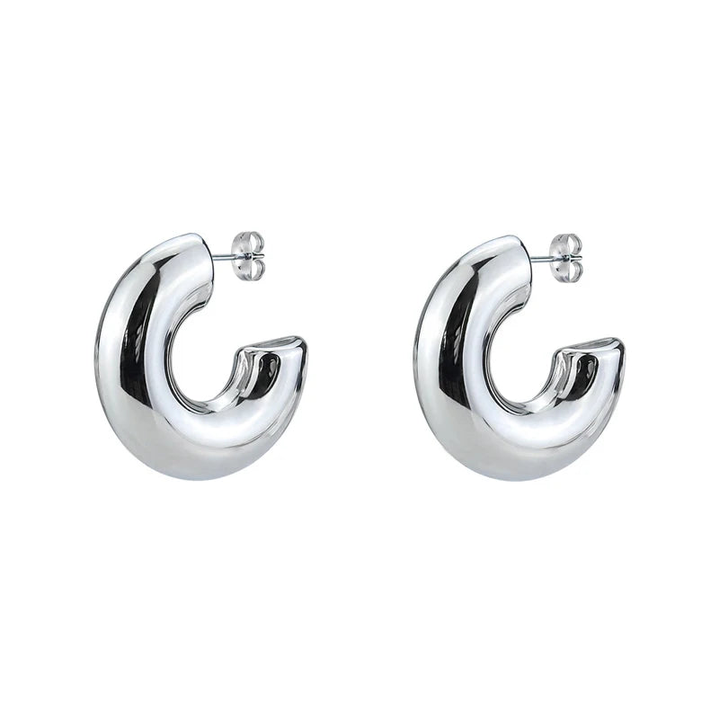 1 Paar glatte Kreis-C-förmige Clip-Ohrringe für Frauen, leicht, ohne Piercing, Knorpel-Ohrmanschette, gold-silberfarbene Ohrringe