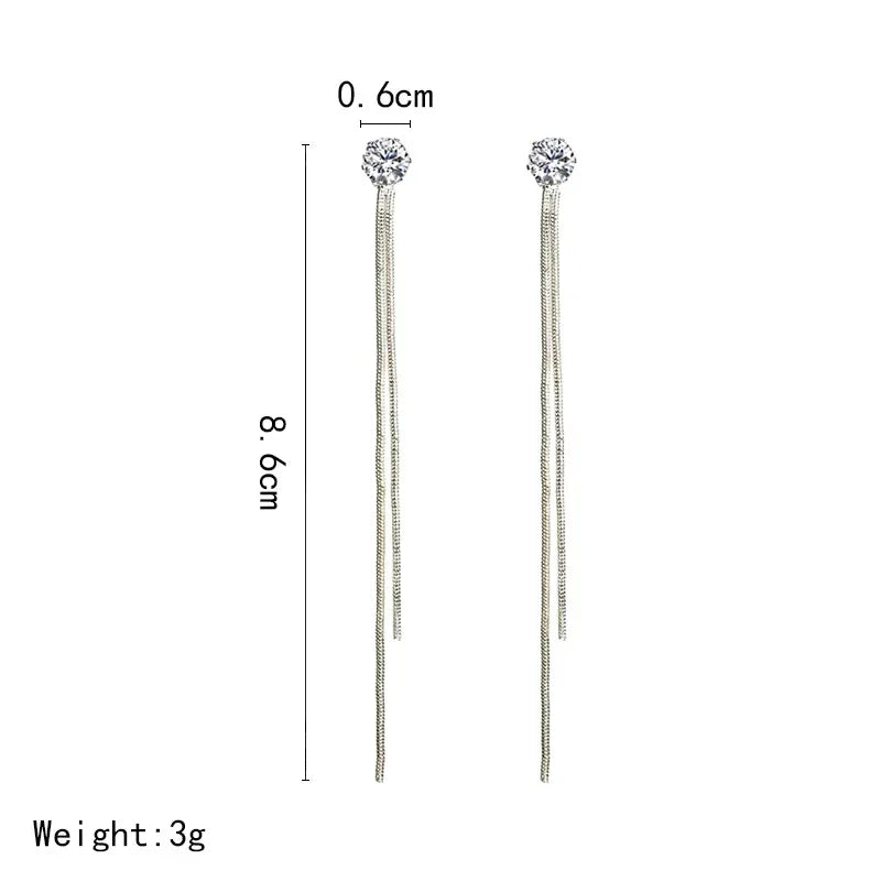 Mode Kristall Lange Quaste Baumeln Ohrringe für Frauen Elegante Temperament Tropfen Ohrring Trend Schmuck Geschenk Mehrere tragen methode