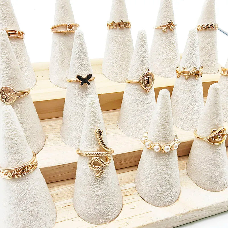 30 teile/los Mix Stil Perle Silber Farbe Finger Ringe Tier Schlange Kette Hohl Blatt Party Schmuck Mädchen Liebe Schmetterling Blume geschenk