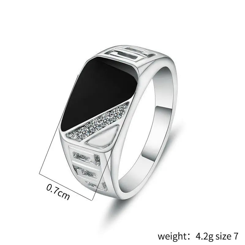 Klassische Ring Herren Ringe Punk Schwarz Quadrat Mode Herren Ring Oberfläche Muster Mode Ringe für Männer Gold Farbe Schmuck Großhandel