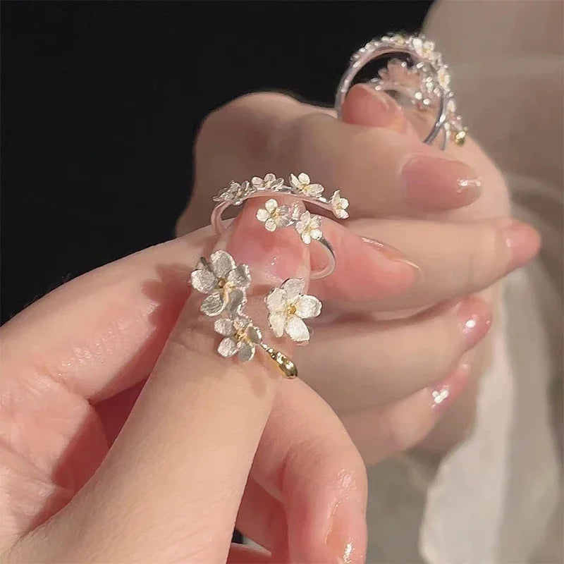 Koreanische Mode Perle Bogen Ringe für Frauen 2024 Trend Süße Exquisite Öffnung Herz Ringe Bräute Hochzeit Schmuck Zubehör Geschenk