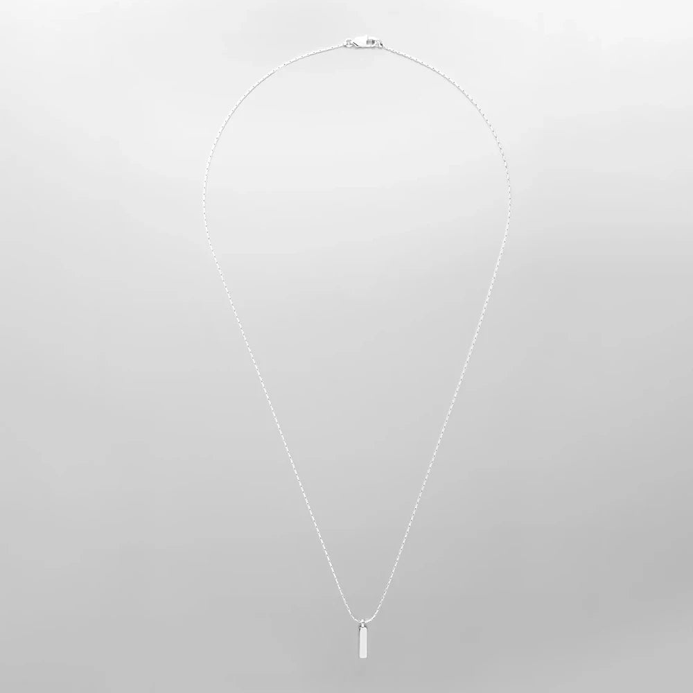 Elandis Herren Edelstahl wasserdichte Schmuck Halskette 1mm Draht kette quadratischen Anhänger in weiß goldenen feinen Accessoires Geschenk