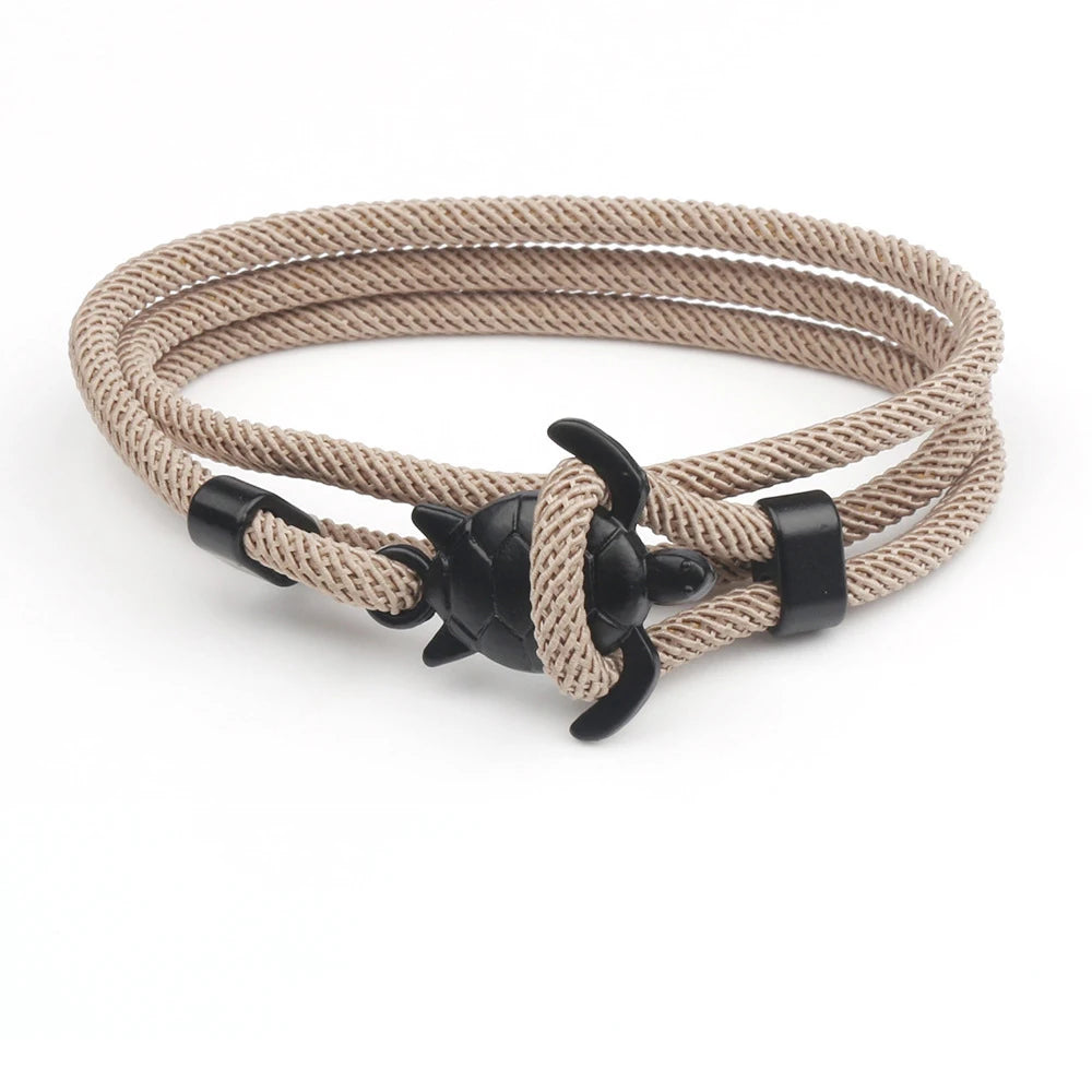 Männlich Einfache Mode Meeresschildkröte Seil Armband Hohe Qualität Milan Linie Reine Hand Stricken Armbänder Für Männer Armband Schmuck Geschenk