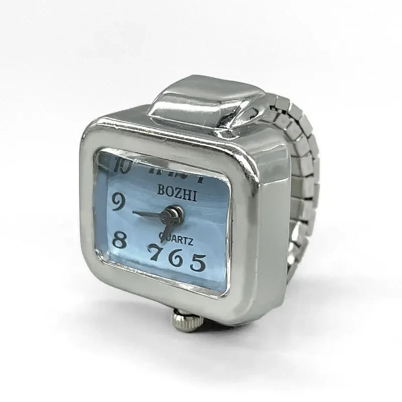Vintage Punk Finger Uhr Mini Gummiband Legierung Uhren Paar Ringe Schmuck Uhr Retro Römischen Quarzuhr Ringe Frauen Männer