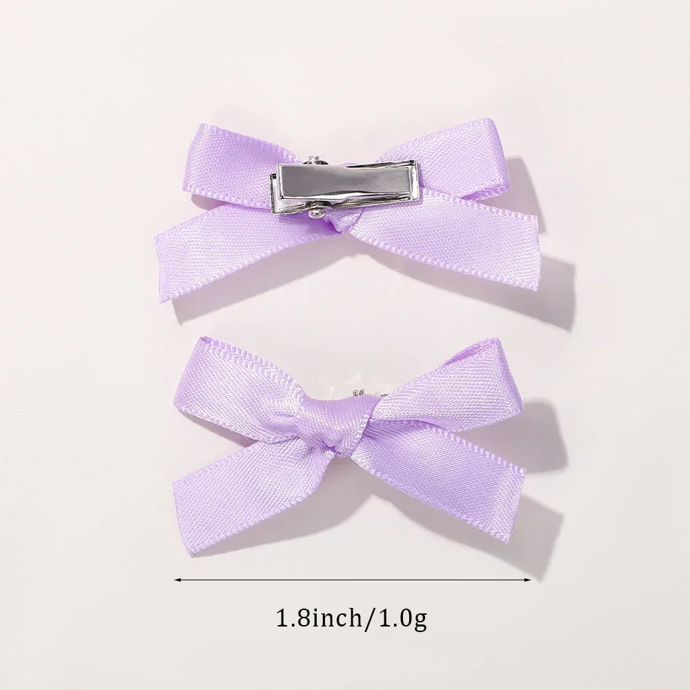 5/6/8/10Pcs Kinder Süße Einfarbig Mini Bowknot Mit Haar Clip Baby Mädchen Ballett Stil band Geflochtene Haar Zubehör Großhandel