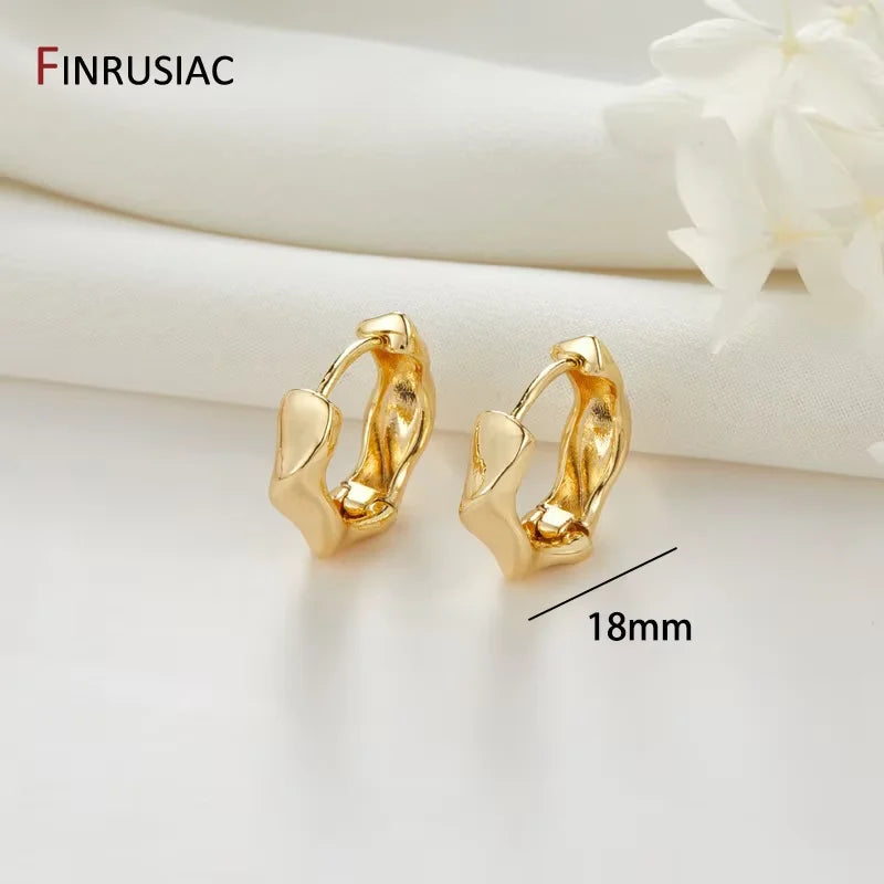 Neue trendige echte vergoldete runde Creolen für Frauen Mädchen Damen große Creolen Gold Kreis Ring Ohrringe Party Geschenk