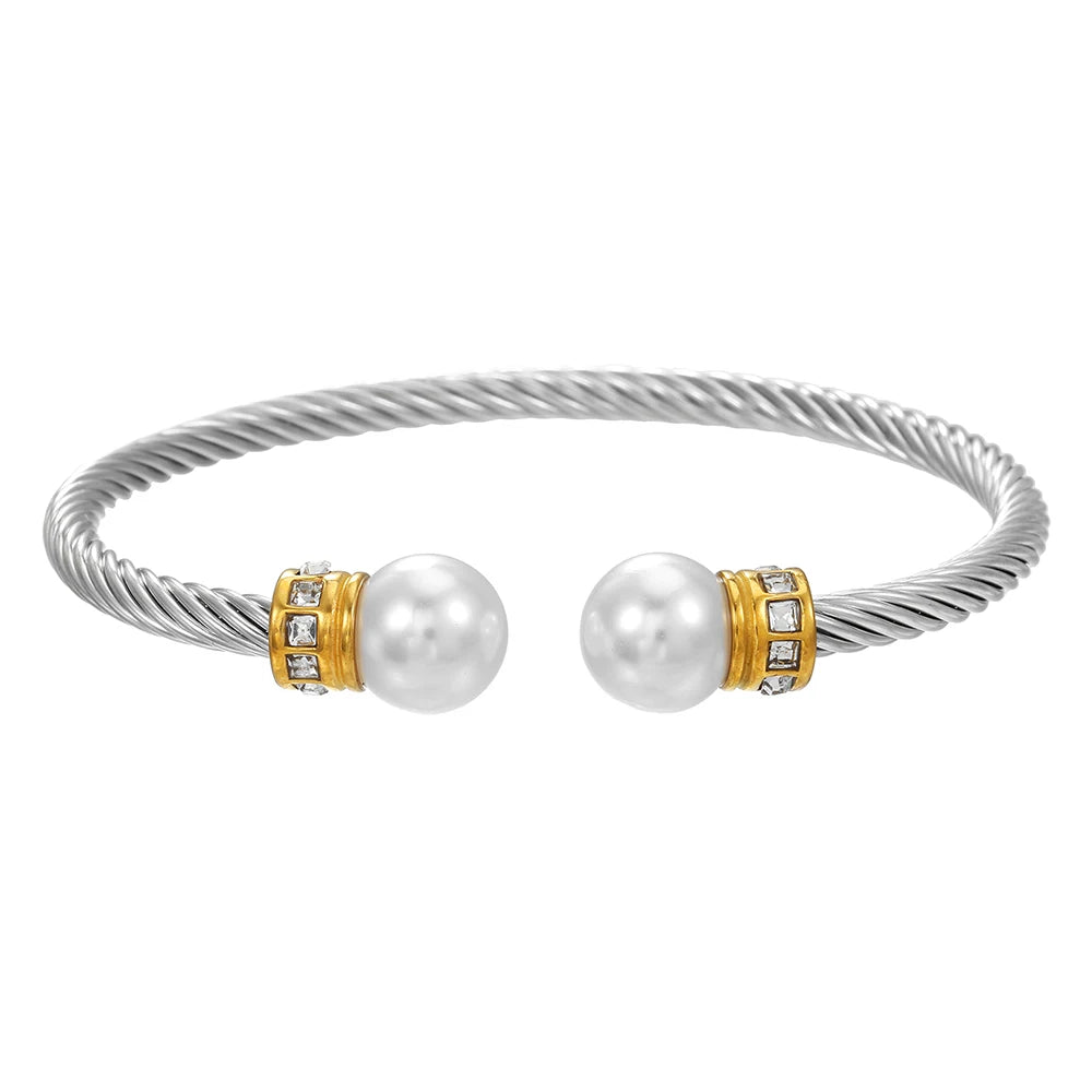 Klassische einfache Retro Diamant Armband Frauen Licht Luxus Edelstahl offenes Armband Sinn Schmuck Cartiers Frauen Armband