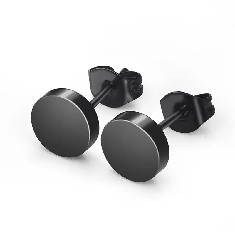 1 paar Edelstahl Runde Schwarz Ohr Studs Männer 3-8mm Punk Stud Ohrring Für Männer Push zurück Stud Ohrring Für Frauen Schmuck