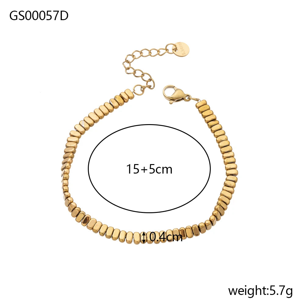 Car lidana Chic 18 Karat vergoldete Büroklammer kubanische Kette Armband Titan Edelstahl Leder Glieder ketten Armbänder Schmuck