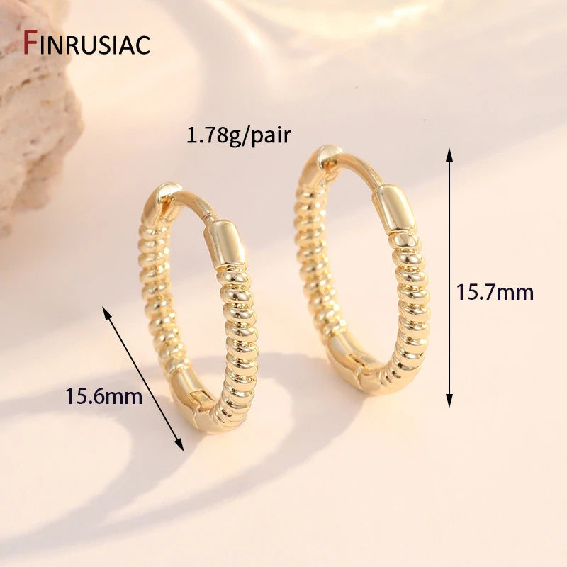 Runde Huggie-Creolen aus 14 Karat vergoldetem Messing, Damen-Zirkon-Kreis-Piercing-Ohrringe, modisches Party-Schmuckzubehör