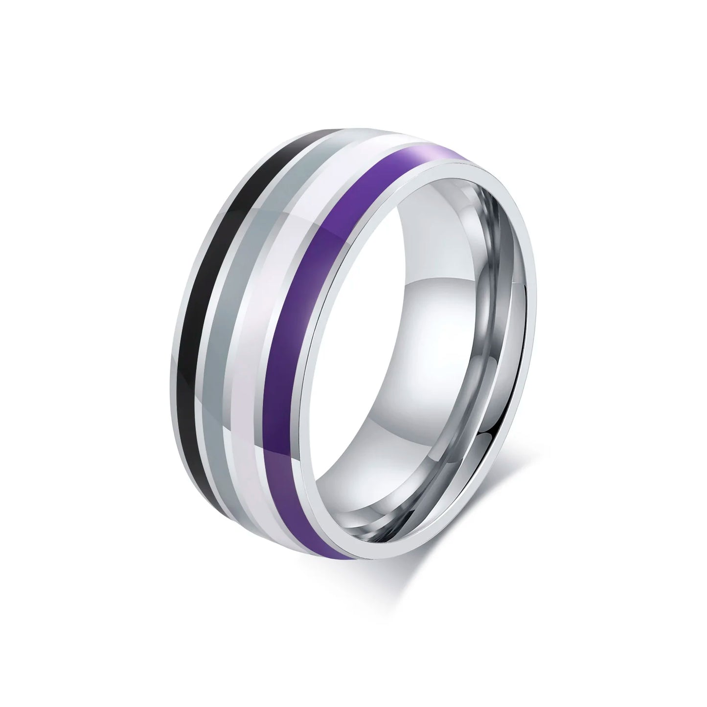 Lesbener LGBT-Ring aus Edelstahl für Frauen, Paare, Stolz, Liebesversprechen, Band, Streifen, Flagge, Farbe, Verlobungsringe