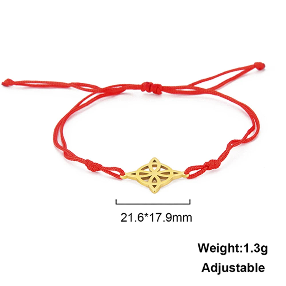LIKGREAT Armband mit irischem Hexenknoten für Damen und Herren, keltischer Knoten, gewebtes Seil, Schmuck, Edelstahl, Amulett, Talisman, Geburtstagsgeschenk