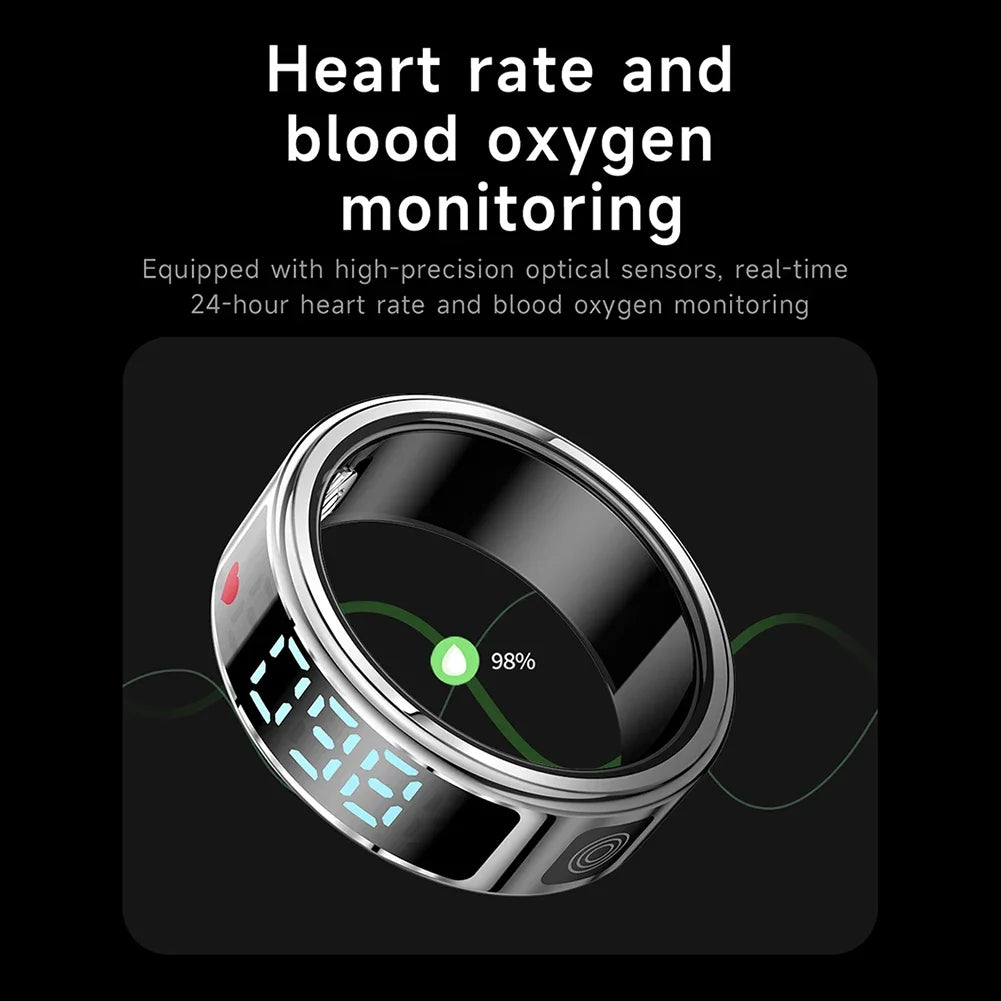 RS08 Smart Ring IP68Wasserdicht Gesundheit Fitness Sport Handgelenk Männer Frauen Ringe Herzfrequenz Blut Sauerstoff Schlaf Monitor Für iPhone iOS