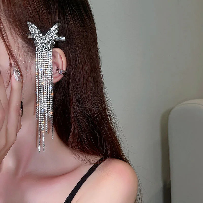 Fee Quaste Haarspange für Frauen Meerjungfrau Perle Schmetterling Seite Haarnadel exquisite elegante Hochzeit Party Reise Haarschmuck